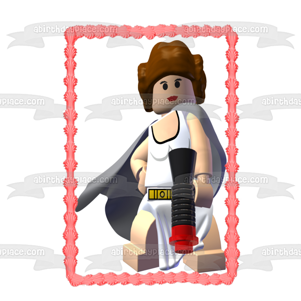 LEGO Star Wars Princess Leia Edible Cake Topper Image ABPID12673