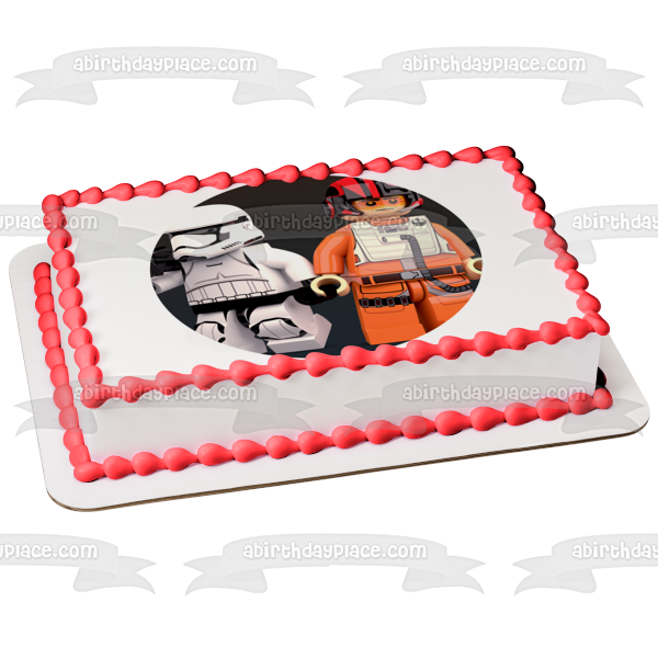 LEGO Star Wars Storm Trooper Rebel Pilot Edible Cake Topper Image ABPID12678