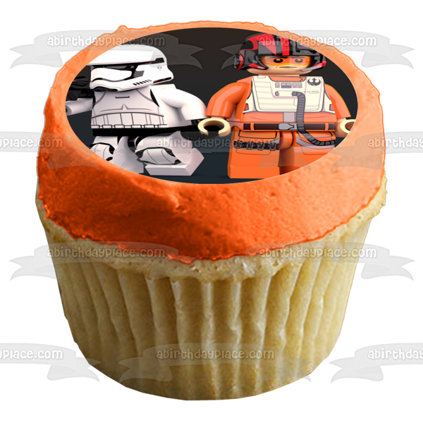 LEGO Star Wars Storm Trooper Rebel Pilot Edible Cake Topper Image ABPID12678
