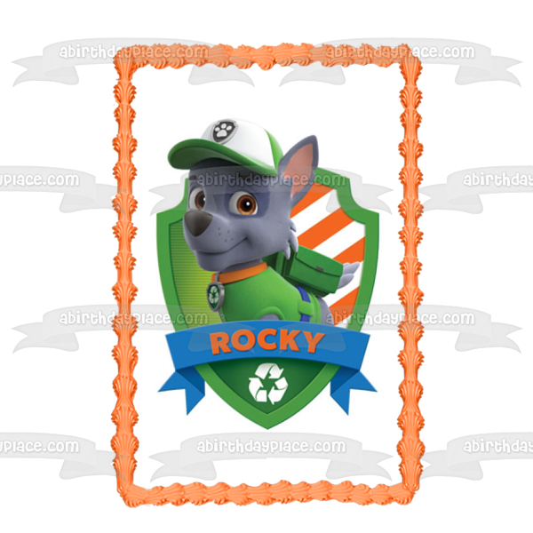 Paw Patrol Rocky Edible Cake Topper Image ABPID12684