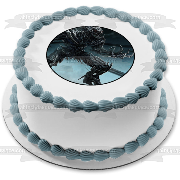 Transformers Hooligan Grey Background Edible Cake Topper Image ABPID12597