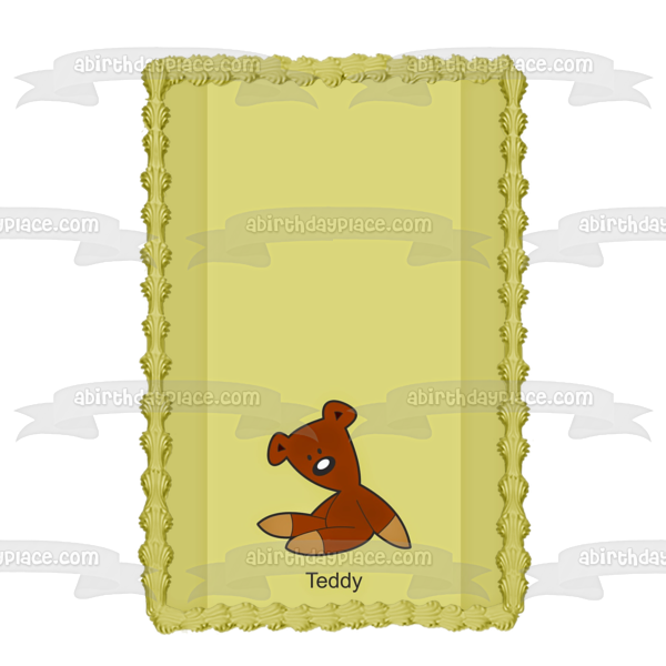Mr. Bean Teddy Green Background Edible Cake Topper Image ABPID12969