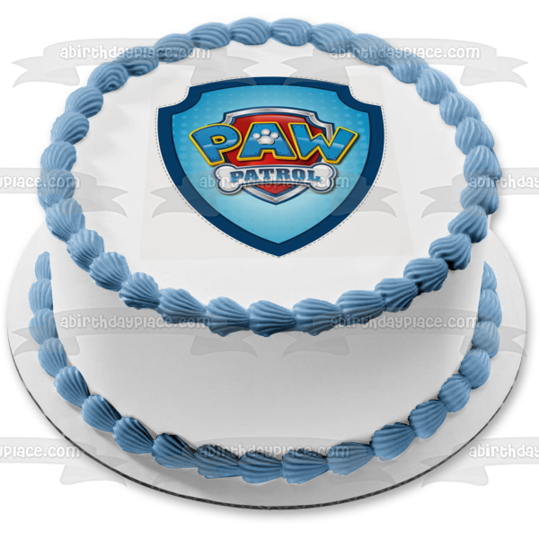 Paw Patrol Shield Badge Edible Cake Topper Image ABPID12692