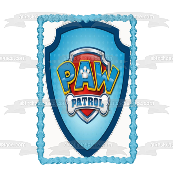 Paw Patrol Shield Badge Edible Cake Topper Image ABPID12692