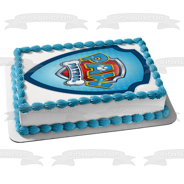 Paw Patrol Shield Badge Edible Cake Topper Image ABPID12692