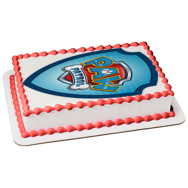 Paw Patrol Shield Badge Edible Cake Topper Image ABPID12692