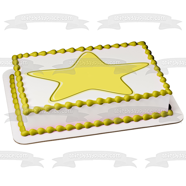 Adorno comestible para tarta con estrella amarilla de Pj Masks, imagen ABPID12699 