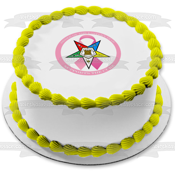Order of the Eastern Star Supports the Cure for Breast Cancer Edible Cake Topper Image ABPID12985