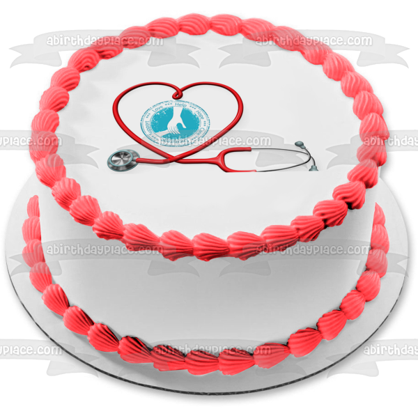 Nurse Doctor Stethoscope Heart Love Help Hope Care Encourage Support Edible Cake Topper Image ABPID13016