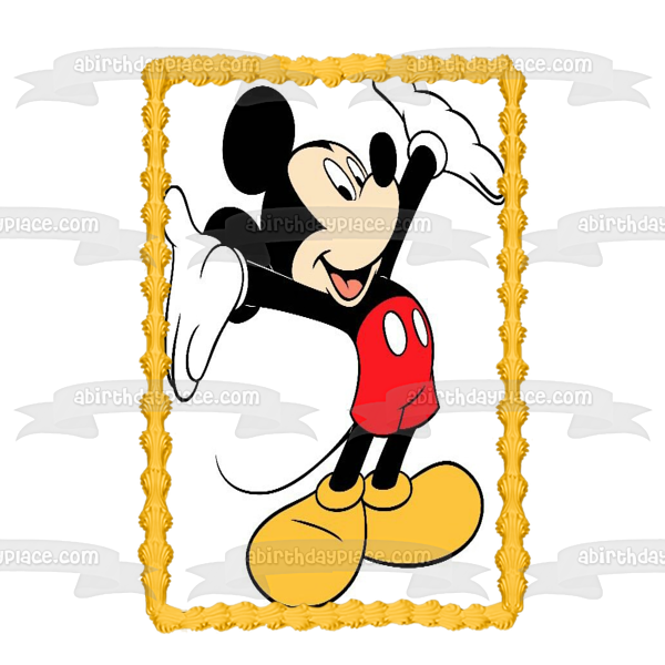 Disney Mickey Mouse Reaching White Gloves Edible Cake Topper Image ABPID13021