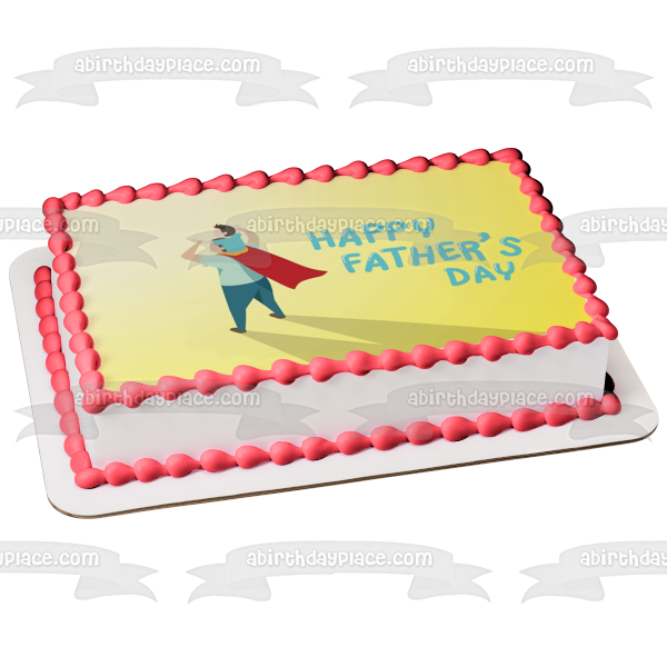 Happy Father's Day Father and Son Super Hero Cape Edible Cake Topper Image ABPID54039