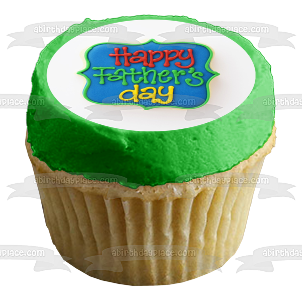 Happy Father's Day Colorful Edible Cake Topper Image ABPID54048