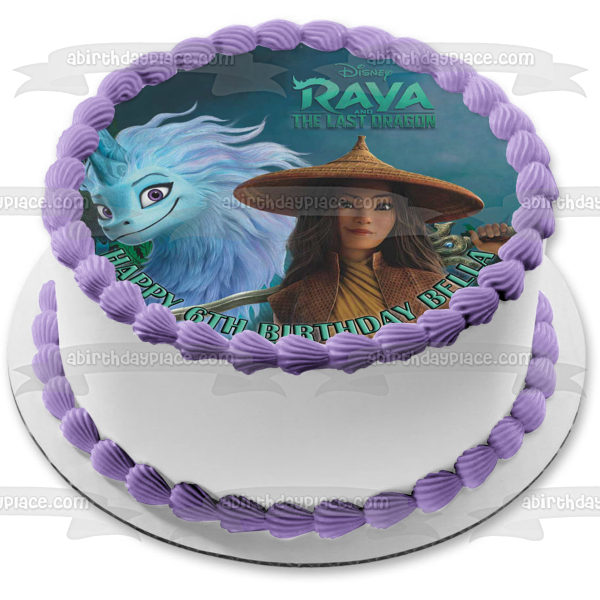 Imagen comestible para decoración de tarta de Raya y el último dragón Sisu ABPID53902 