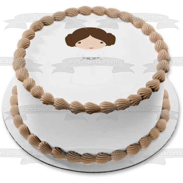 Star Wars Cartoon Princess Leia Edible Cake Topper Image ABPID12720