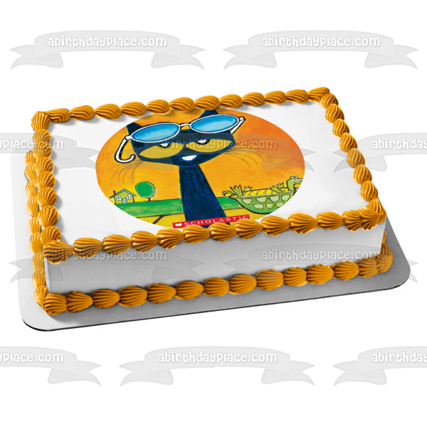 Pete the Cat Sunglasses Edible Cake Topper Image ABPID12735