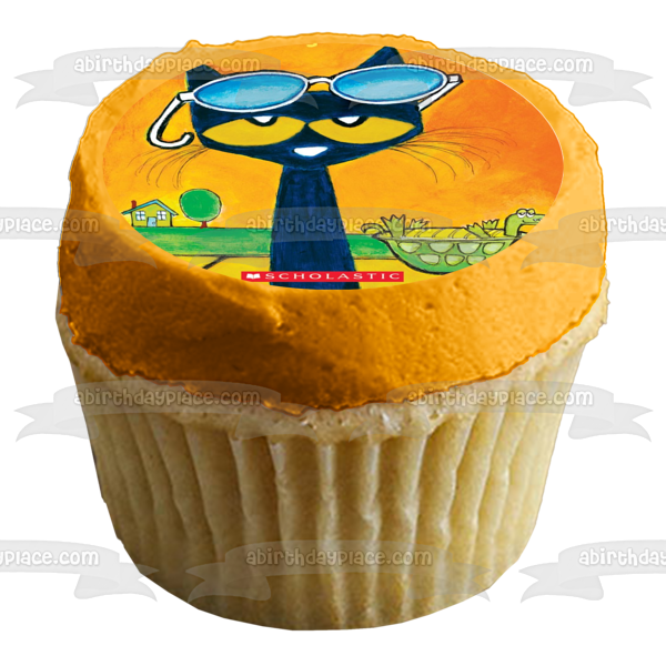 Pete the Cat Sunglasses Edible Cake Topper Image ABPID12735