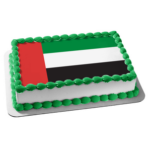 Flag of the United Arab Emirates Pan-Arab Colors Red Green White Black Edible Cake Topper Image ABPID13032