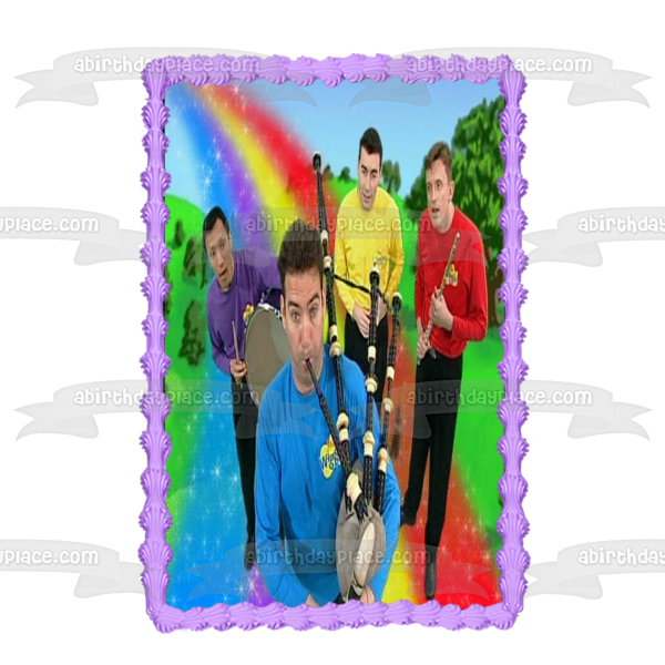 The Wiggles Greg Anthony Murray Jeff Bagpipes Rainbow Drum Edible Cake Topper Image ABPID12751