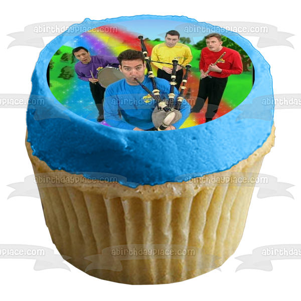 The Wiggles Greg Anthony Murray Jeff Bagpipes Rainbow Drum Edible Cake Topper Image ABPID12751