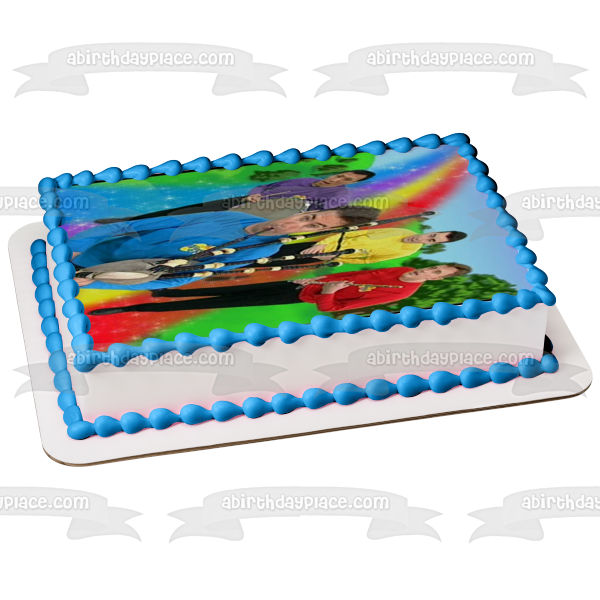 The Wiggles Greg Anthony Murray Jeff Bagpipes Rainbow Drum Edible Cake Topper Image ABPID12751