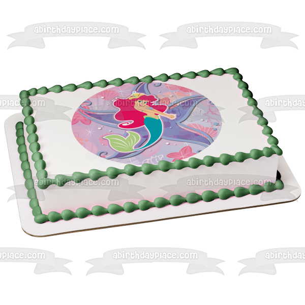 Disney Princess the Little Mermaid Ariel Starafish Seashells Edible Cake Topper Image ABPID12768