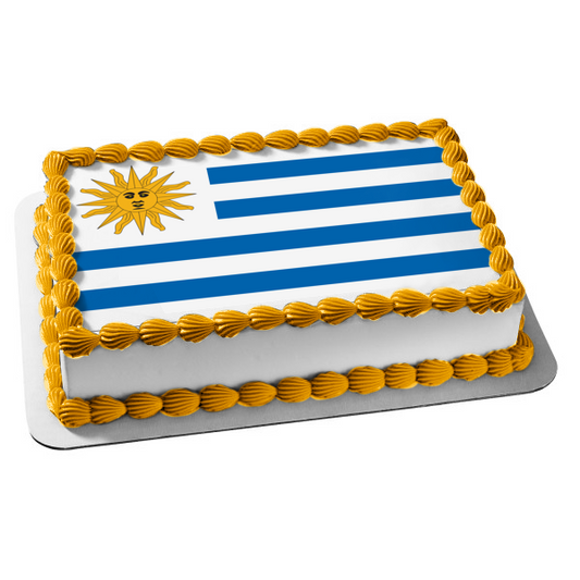 The Flag of Uruguay Sun of May Sol De Mayo Edible Cake Topper Image ABPID13043