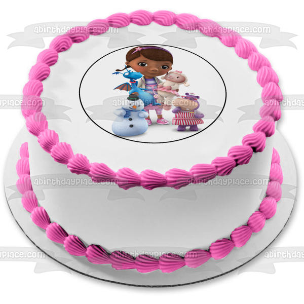 Doc McStuffins Lambie Stuffy Hallie Chilly Mc Stuffins Edible Cake Topper Image ABPID12777
