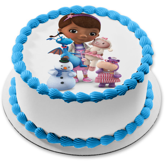 Doc McStuffins Lambie Stuffy Hallie Chilly Mc Stuffins Edible Cake Topper Image ABPID12777