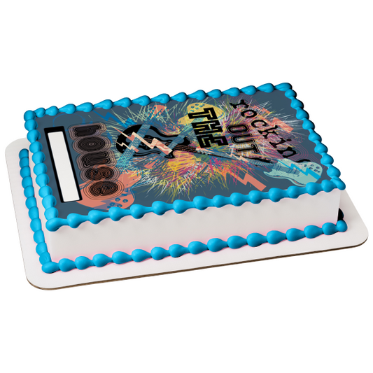Rockin Out the House Guitar Music Edible Cake Topper Image ABPID13050