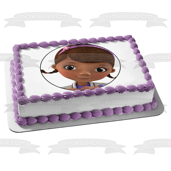 Doc McStuffins Face Picture Edible Cake Topper Image ABPID12779
