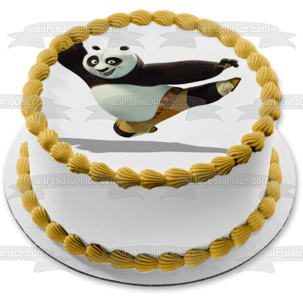 Kung Fu Panda Po Jumping Edible Cake Topper Image ABPID12811
