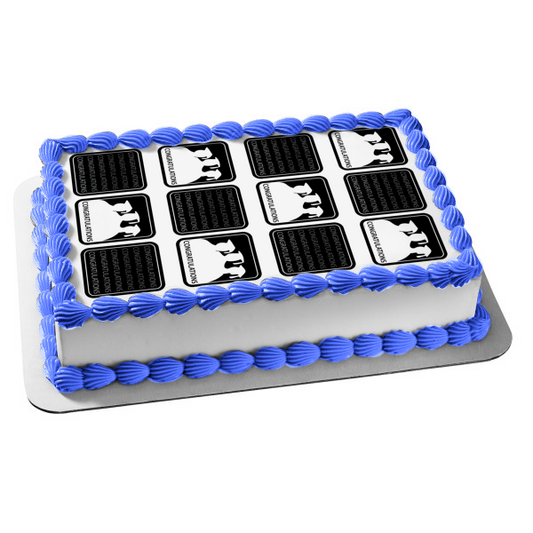 Congratulations Graduation Graduate Silhouettes Edible Cake Topper Image ABPID13077