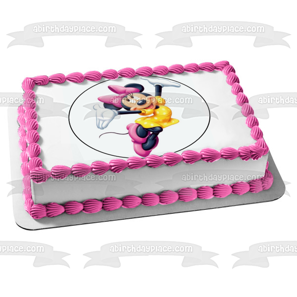 Walt Disney Minnie Mouse Jumping Edible Cake Topper Image ABPID12857