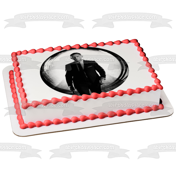 James Bond 007 Pierce Brosnan Gun Edible Cake Topper Image ABPID12873
