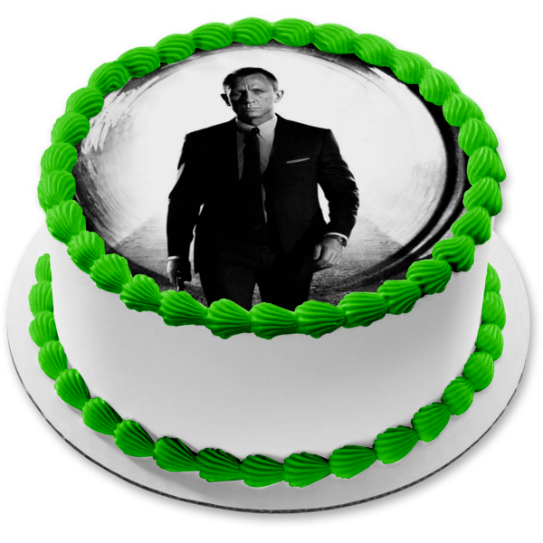 James Bond 007 Pierce Brosnan Gun Edible Cake Topper Image ABPID12873