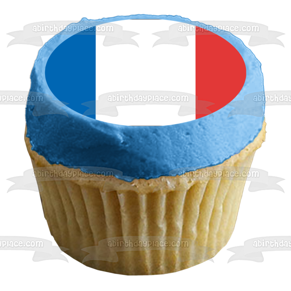 Flag of France Blue White Red French Tricolour Edible Cake Topper Image ABPID13217