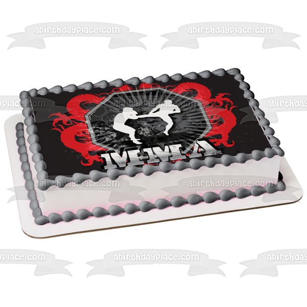 Mma Mixed Martial Arts Logo Edible Cake Topper Image ABPID13103