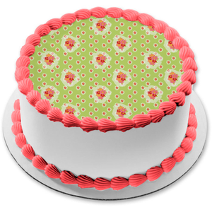 Flowers Red Pink Orange Green Background Edible Cake Topper Image ABPID13105