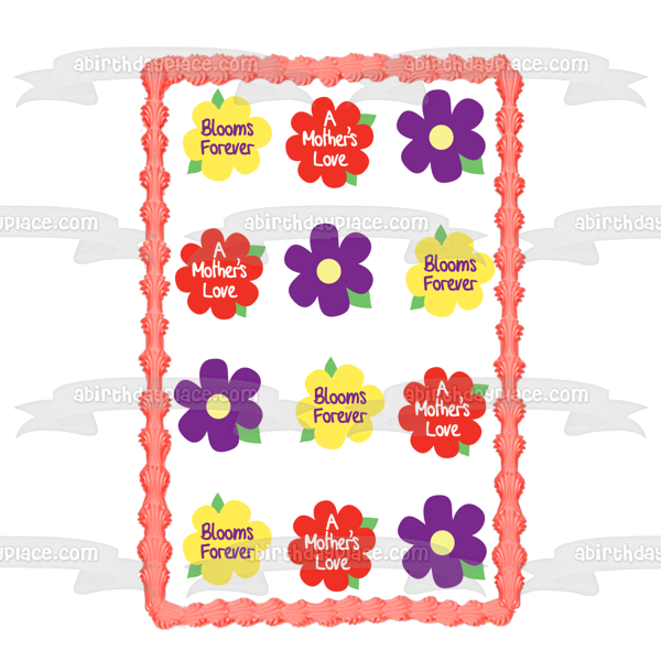 Happy Mother's Day a Mother's Love Flowers Edible Cake Topper Image ABPID13107