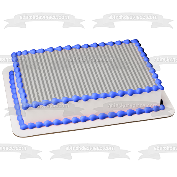 Striped Light Blue and Dark Blue White Polka Dots Edible Cake Topper Image ABPID13227