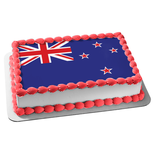 Flag of New Zealand Ensign Blue Background Red Stars Edible Cake Topper Image ABPID13115