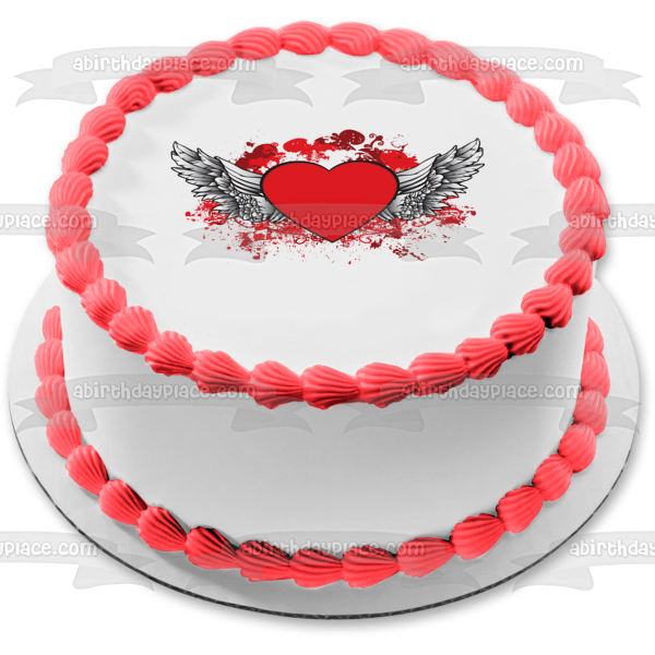 Heart Wings Tattoo Love Ascension Edible Cake Topper Image ABPID13260