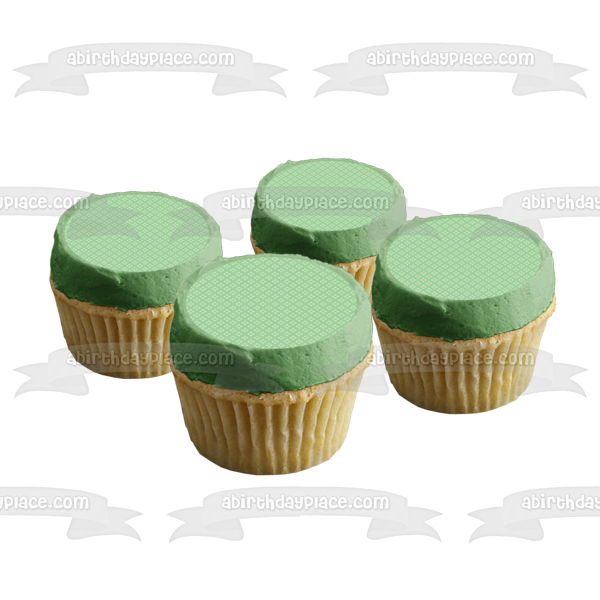 Green Flowers Diamond Pattern Green Background Edible Cake Topper Image ABPID13267
