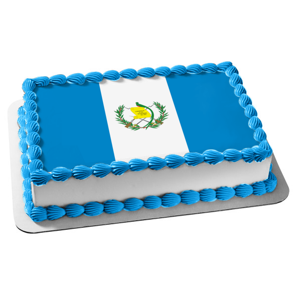 Flag of Guatemala Blue White Pabellón Nacional Edible Cake Topper Image ABPID13151