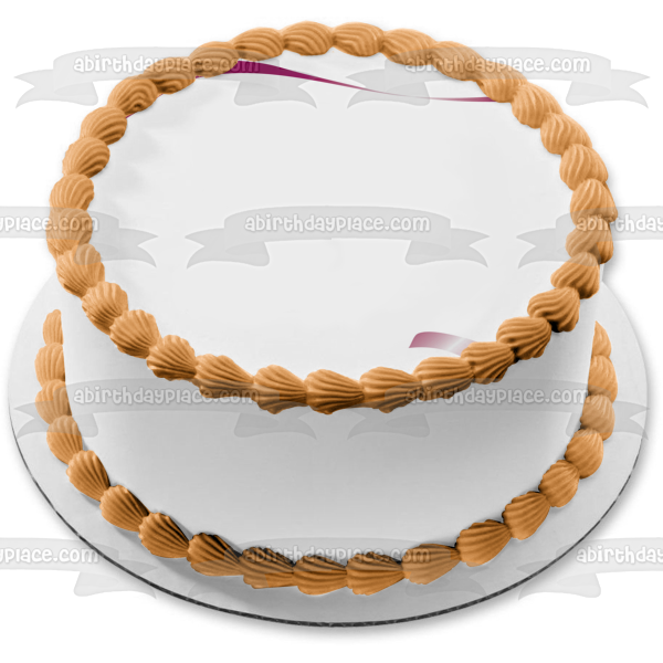 Brown Cross and Ribbon Edible Cake Topper Image Frame ABPID13282