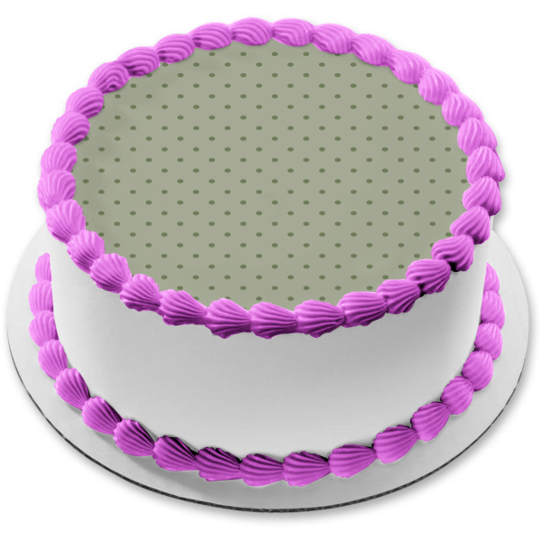 Polka Dot Pattern Grey Background Edible Cake Topper Image ABPID13168