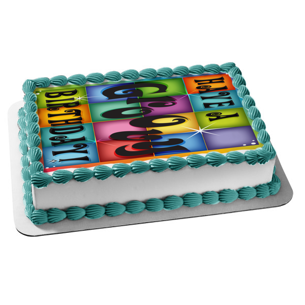 Happy Birthday Have a Groovy Birthday Edible Cake Topper Image ABPID13180