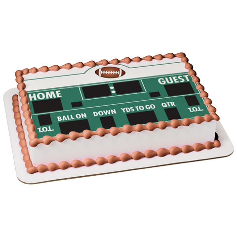 Sports Football Scoreboard Home Guest Quarter Edible Cake Topper Image ABPID13185
