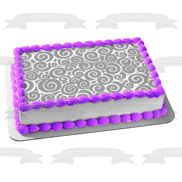 Cinnamon Bun Purple Swirl Pattern Edible Cake Topper Image ABPID13196