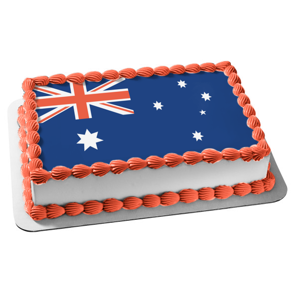 Flag of Australia Red White Blue Edible Cake Topper Image ABPID13505